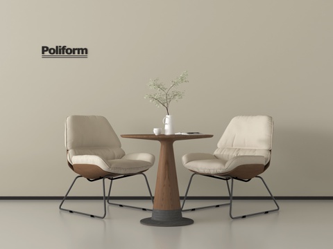 现代休闲桌椅组合  咖啡桌椅组合 接待桌椅 洽谈桌椅su模型