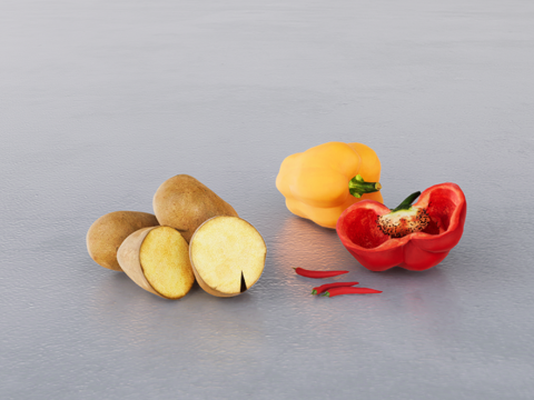 蔬菜摆件su模型