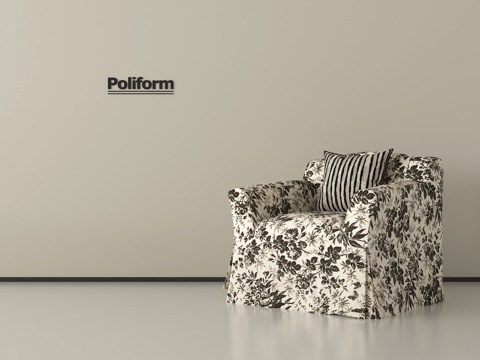 中古复古单人沙发 布艺沙发 休闲沙发su模型