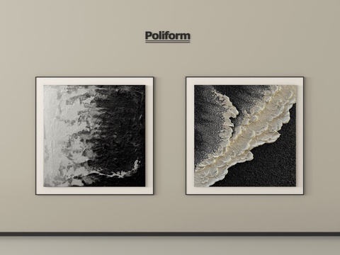 意式轻奢挂画 装饰挂画 抽象挂画su模型