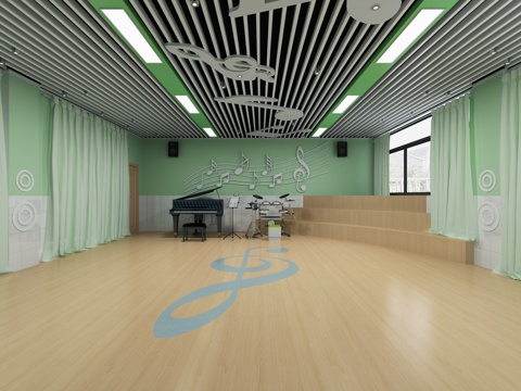  现代音乐教室3d模型 