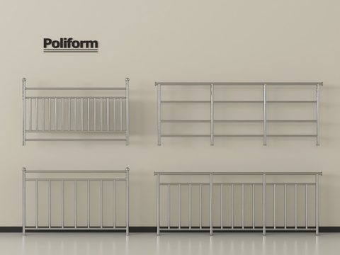 现代不锈钢栏杆 护栏 围栏 扶手su模型