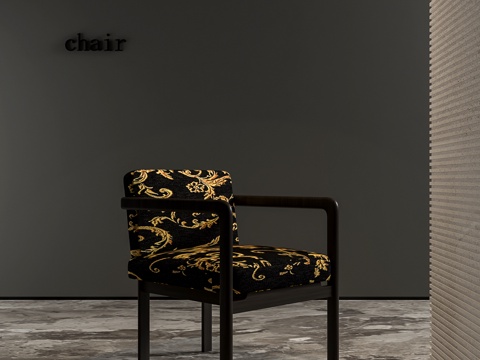 现代意式餐椅su模型