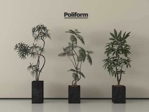 中古风绿植 盆栽 盆景su模型