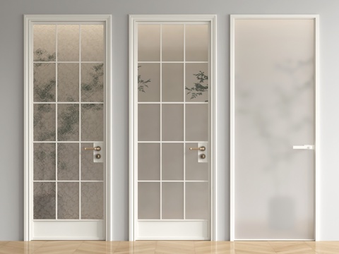 法式玻璃单开门  长虹玻璃门  厨卫门su模型