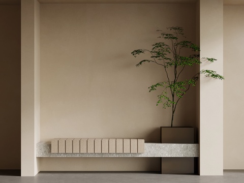 现代小景观 户外椅su模型