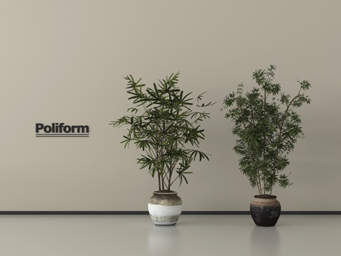 中古风盆栽 盆景 绿植盆栽su模型