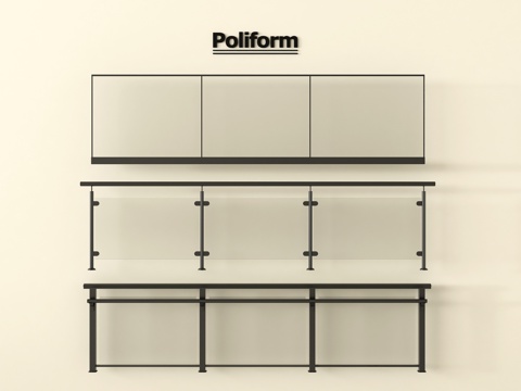 现代玻璃栏杆 护栏 围栏 扶手 阳台护栏su模型