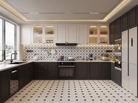 法式厨房su模型