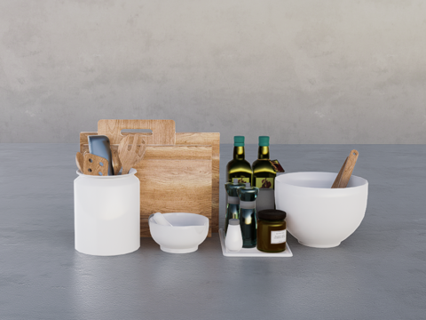 厨房碗碟su模型