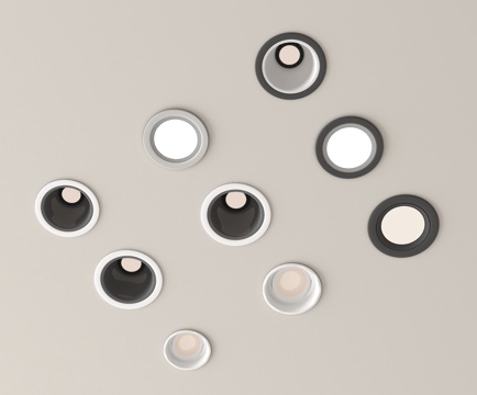 现代筒灯 嵌入式筒灯 牛角灯su模型