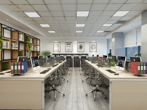  现代办公室 财务室 现代3d模型 