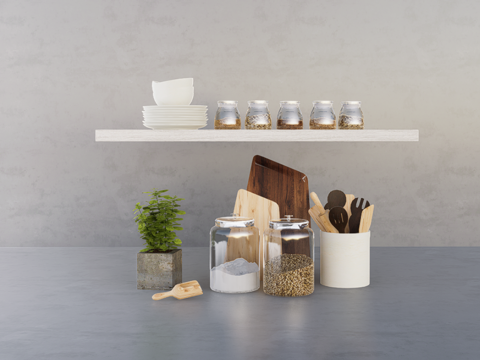 厨房摆件su模型