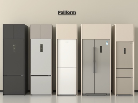 现代冰箱组合  三开门冰箱 双开门冰箱 嵌入式冰箱su模型