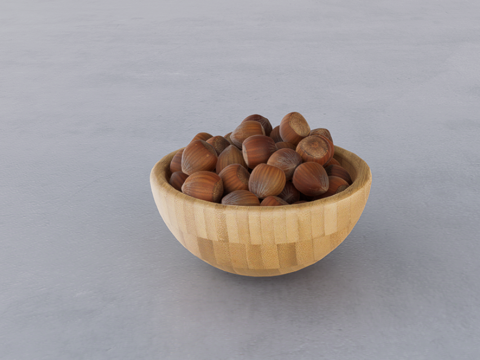  坚果摆件su模型 