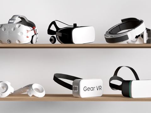 现代VR眼镜 虚拟现实器材 智能眼镜 3D眼镜su模型