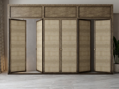 新中式双开门su模型