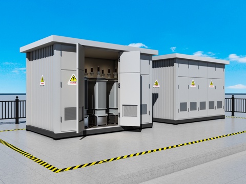  箱变 变压房 变压器 配电房 电箱3d模型 