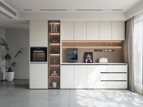  现代餐边柜 现代酒柜 现代餐厅3d模型 