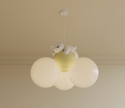 现代奶油风吊灯 儿童吊灯su模型