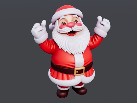 红色衣服的圣诞老人装饰摆件免费su模型