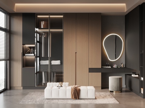  现代意式衣帽间3d模型 