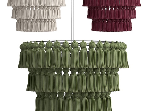 中古风藤编吊灯su模型