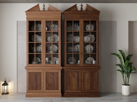 美式餐边柜su模型