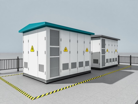  现代箱变 配电房 电箱 变压房 配电箱3d模型 