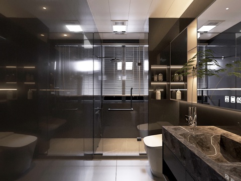 现代意式卫生间su模型