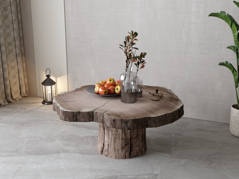 复古茶几su模型