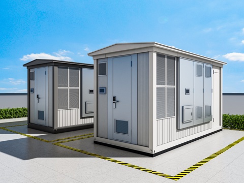  现代箱变 配电房 电箱 变压房3d模型 