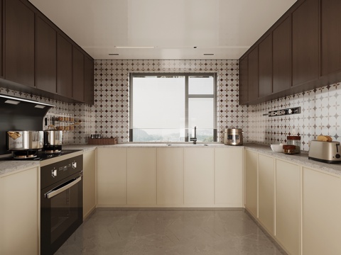 法式复古风厨房su模型