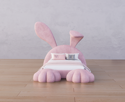 儿童单人床su模型