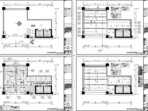 首层大堂电梯厅、公区大堂电梯门厅、工业园办公电梯厅cad施工图