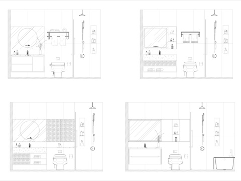 卫生间立面图cad施工图