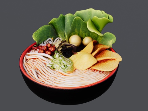 土豆花生生菜米粉su模型