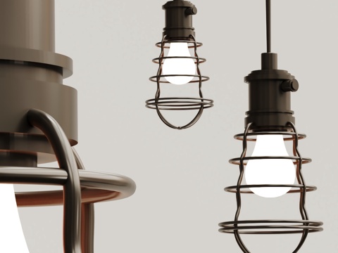  工业风吊灯3D模型3d模型 