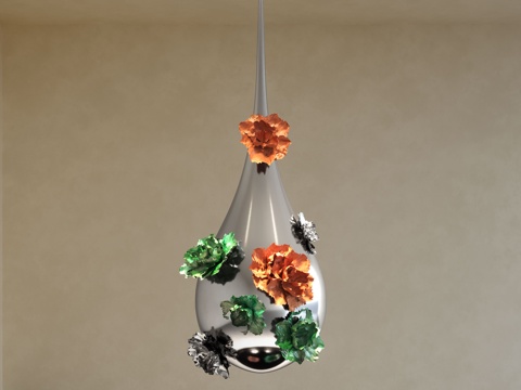 现代艺术装置 金属装置 金属吊饰su模型