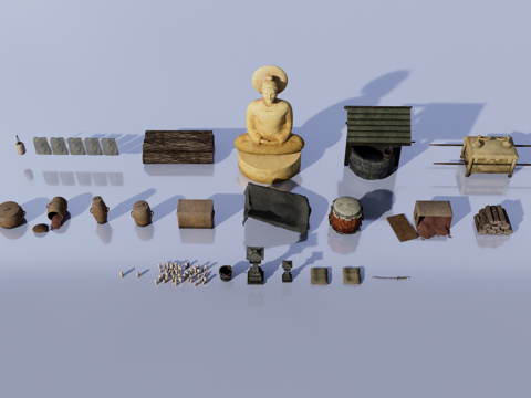  寺庙物品道具3d模型 
