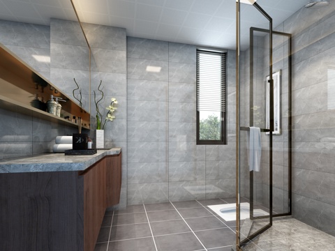  新中式卫生间 摆件3d模型 