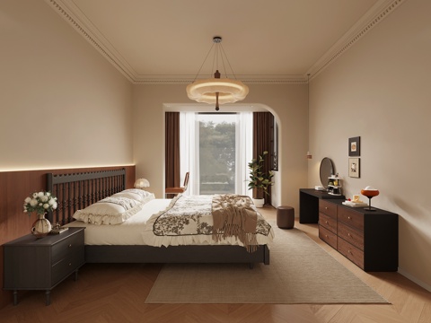 法式卧室su模型