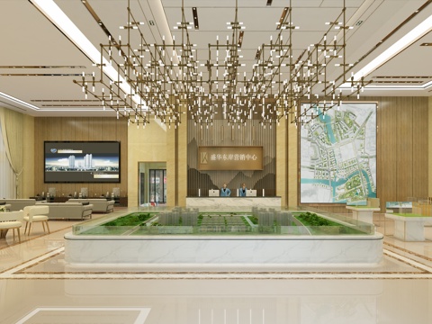  现代售楼部3d模型 