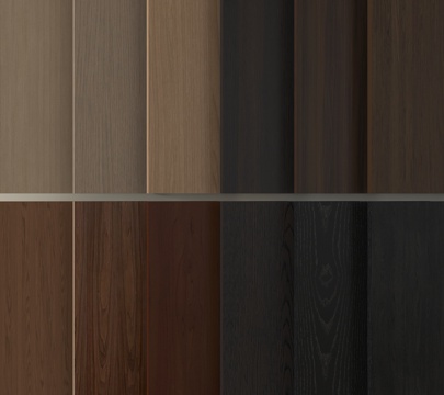 现代木饰面护墙板 墙饰板 木饰面背景墙 护墙板su模型