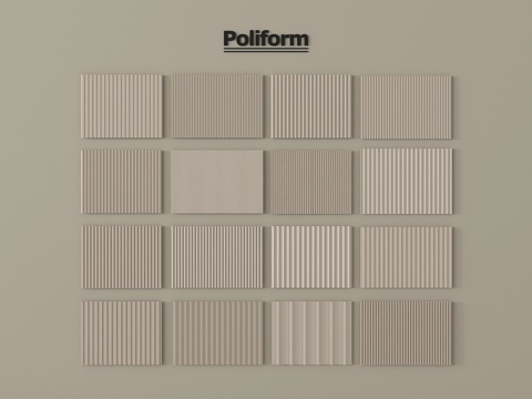 现代护墙板 波浪板 长城板 格栅板su模型