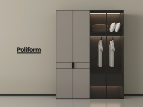 意式衣柜 玻璃衣柜 高柜 木材su模型