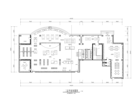 图书城店铺平面方案图cad施工图