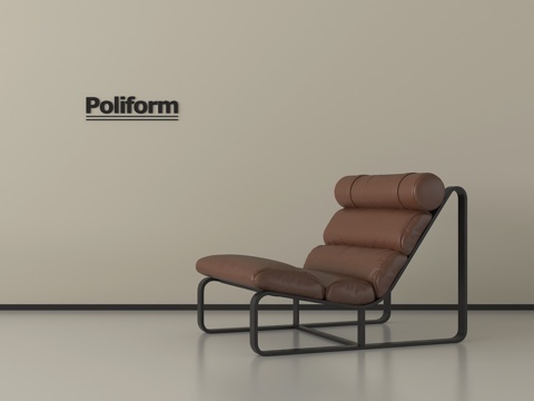 现代意式躺椅 休闲躺椅 皮椅su模型