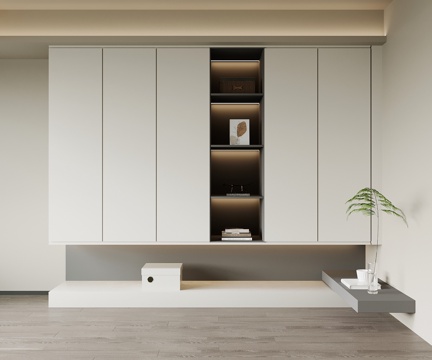 现代简约衣柜su模型