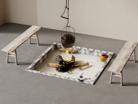 现代火炉su模型